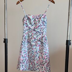 French Connection Floral Spaghetti Strap Dress with Back Tie